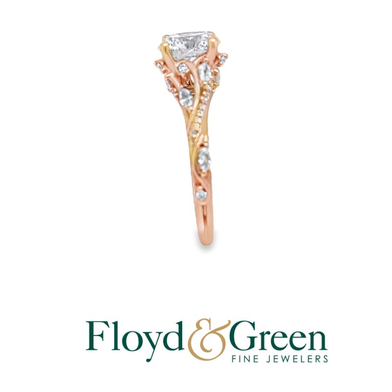 14KR Diamond Engagement Ring, Oval Lab-grown, 1.93ct, G SI2 (IGI #LG539206291), 10 Marq Lab-grown, 0.27ct, G SI1-SI2, 26 Rd Lab-grown, 0.14ct, G SI1-SI2, Size 7.25