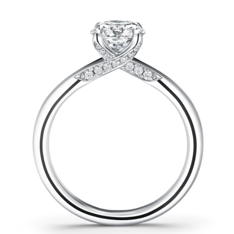 HOF Plat 1.15ctw G/VS2 VELA Solitaire Ring w/ Diamond Gallery Engagement Ring size 6.5