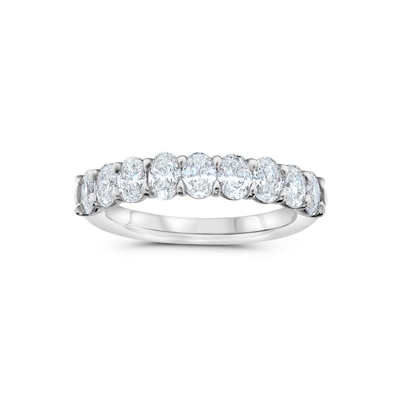 9 Stone Oval Diamond Wedding Band