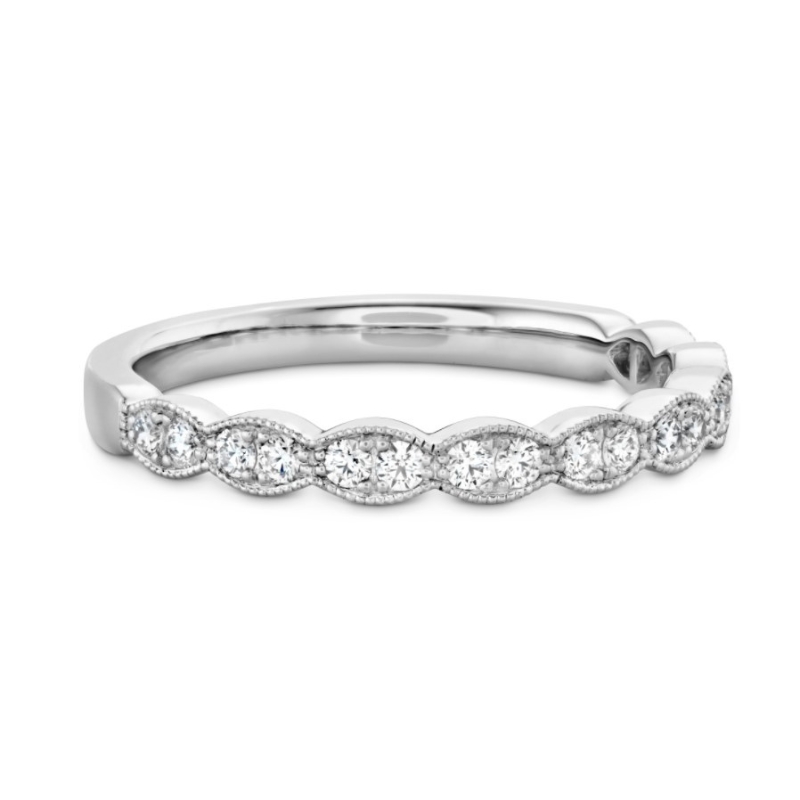 HEARTS ON FIRE Lorelei Floral Milgrain Wedding Band