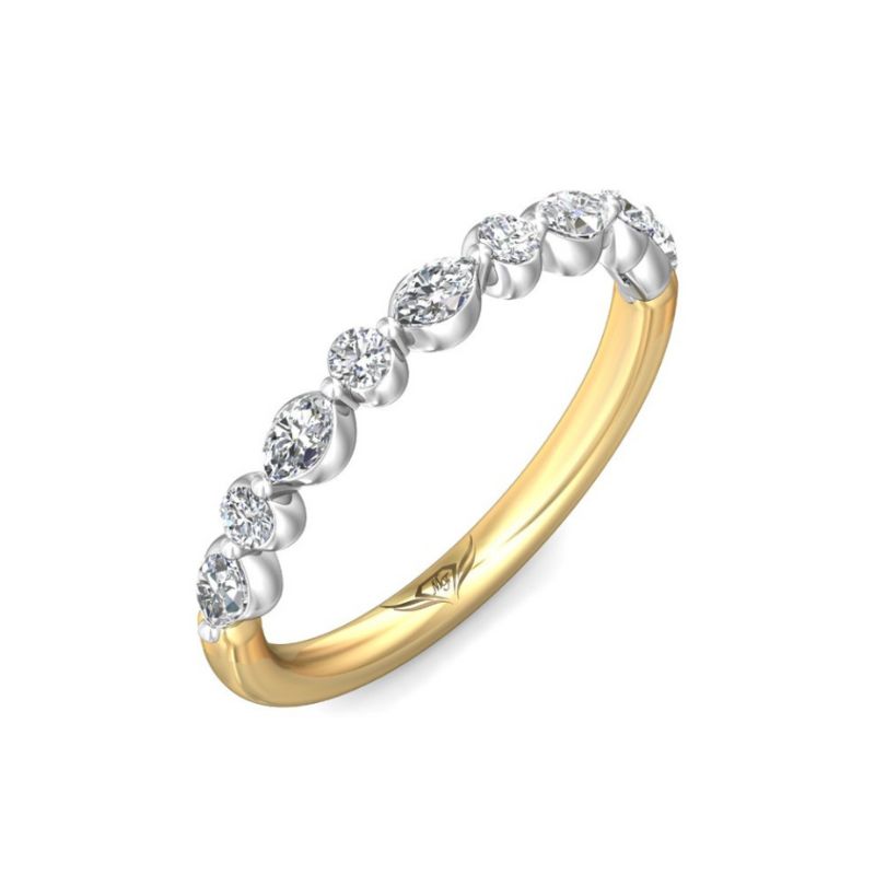 MARTIN FLYER Marquise & Round Diamond Wedding Band