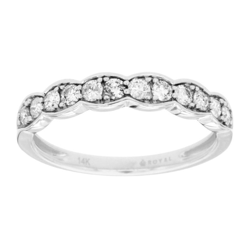 Scalloped Diamond Wedding Band