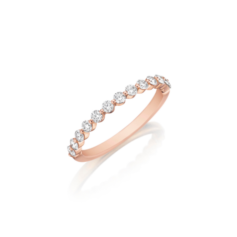 HENRI DAUSSI Shared Prong Diamond Wedding Band