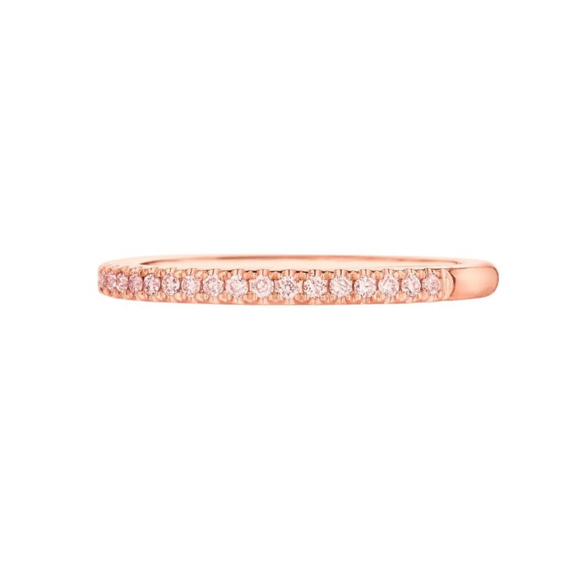 HENRI DAUSSI Pink Diamond Wedding Band