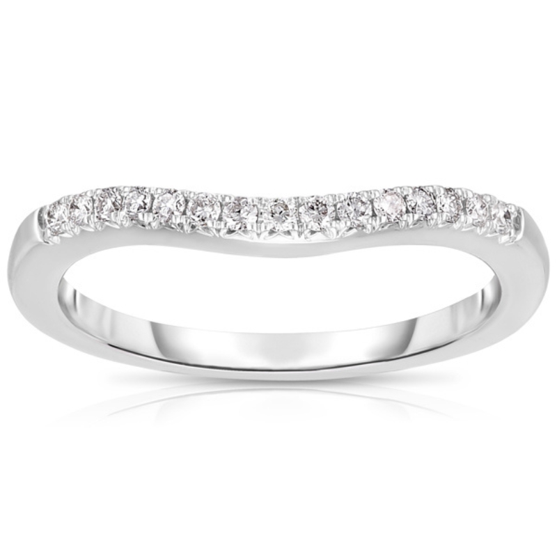 Curved Diamond Wedding Band