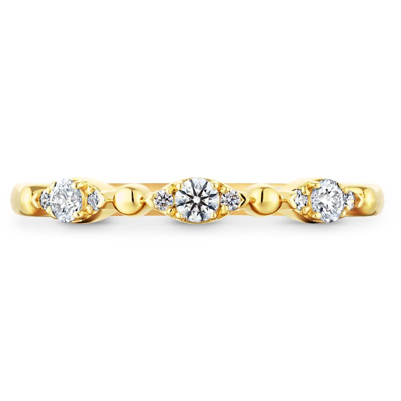 HEARTS ON FIRE Beaded Regal Wedding Band