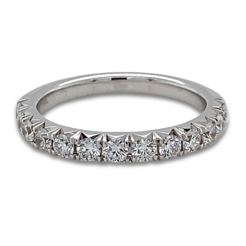 French Pavé Diamond Wedding Band