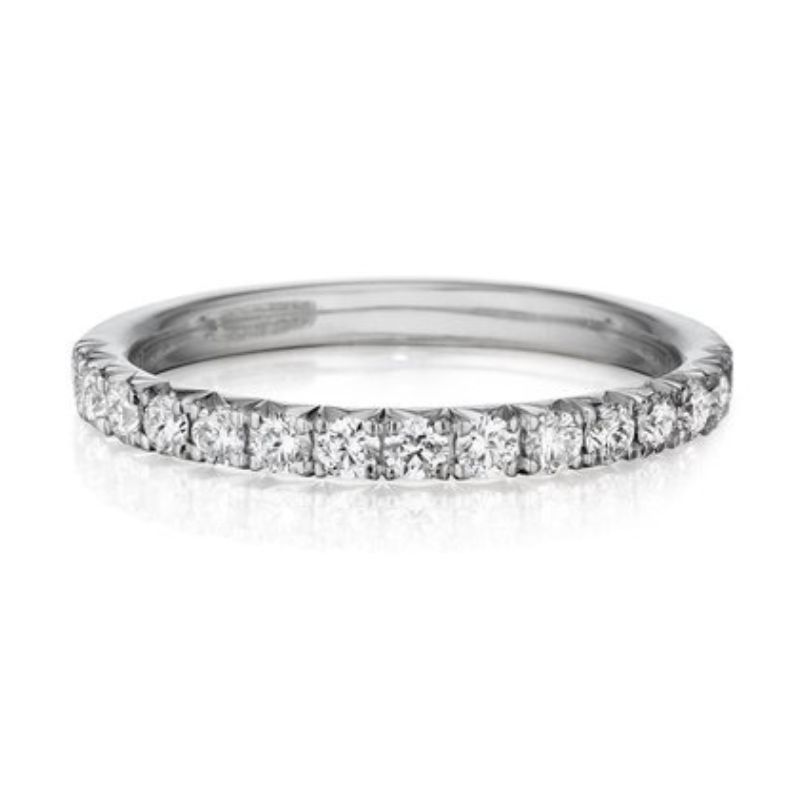 HENRI DAUSSI Halfway Pavé Diamond Wedding Band