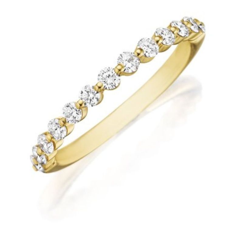 Single Shared Prong Diamond Wedding Band