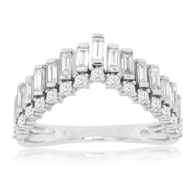 Baguette & Round Diamond Wedding Band