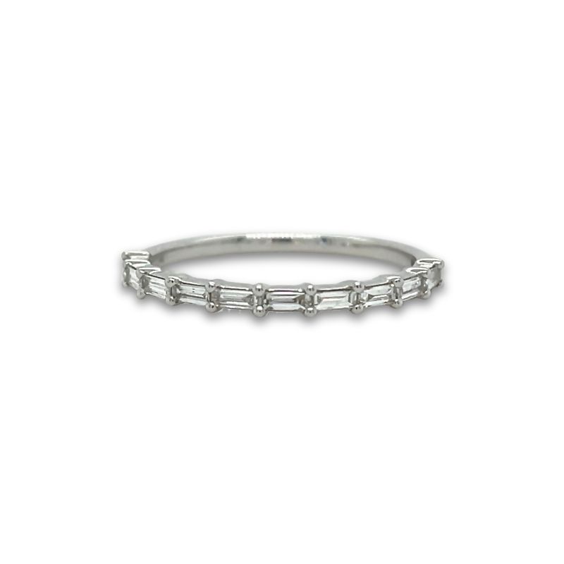 East-To-West Baguette Diamond Wedding Band