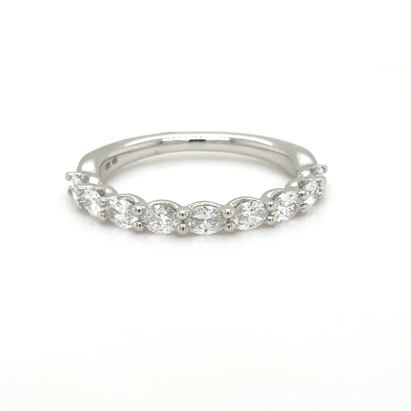 East to West Oval Diamond Wedding Band
