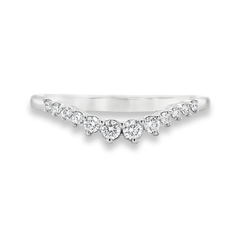 Curved Diamond Wedding Band