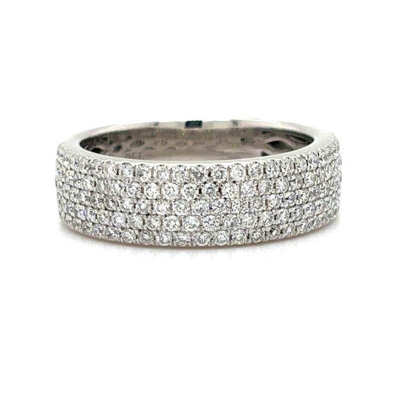 14KW 5 Row Dia 0.80ctw G/VS2 Pave Ring Size 6
