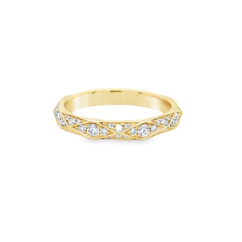 14KY Pavé Diamond Eternity .53ctw Band Size 6