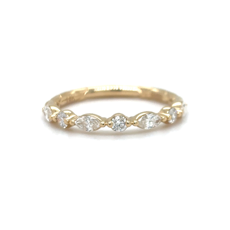 A. JAFFE Alternating Shape Diamond Wedding Band
