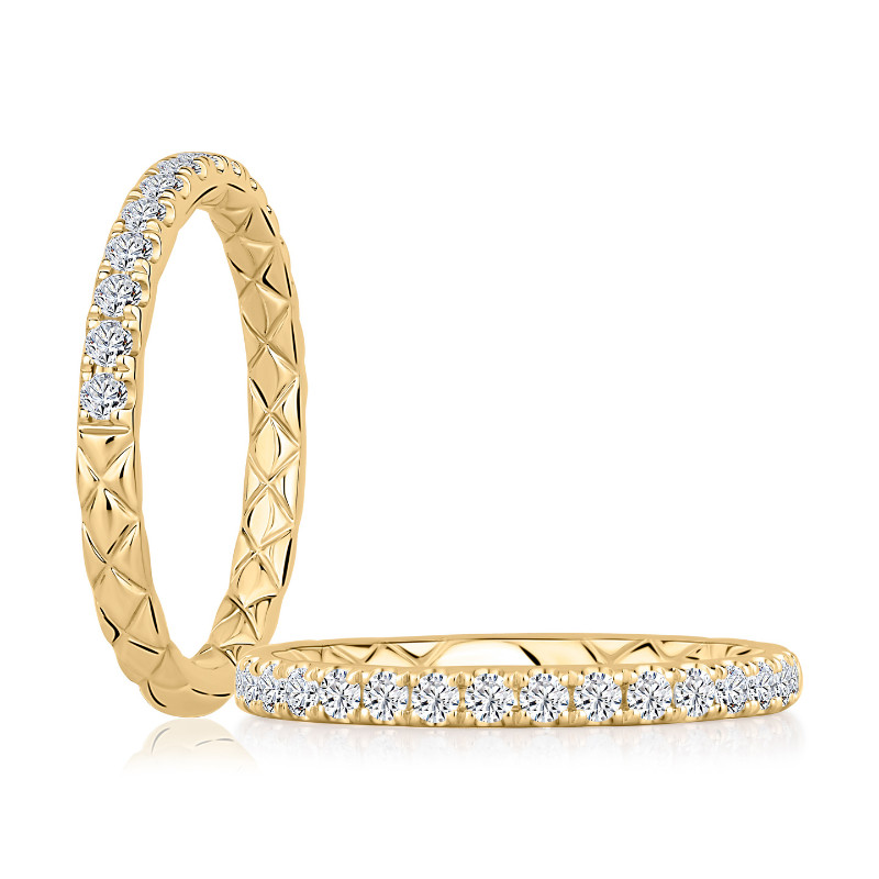 A. JAFFE Quilted Diamond Wedding Band