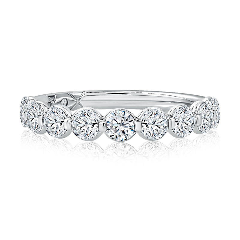 A. JAFFE Shared Prong Diamond Wedding Band