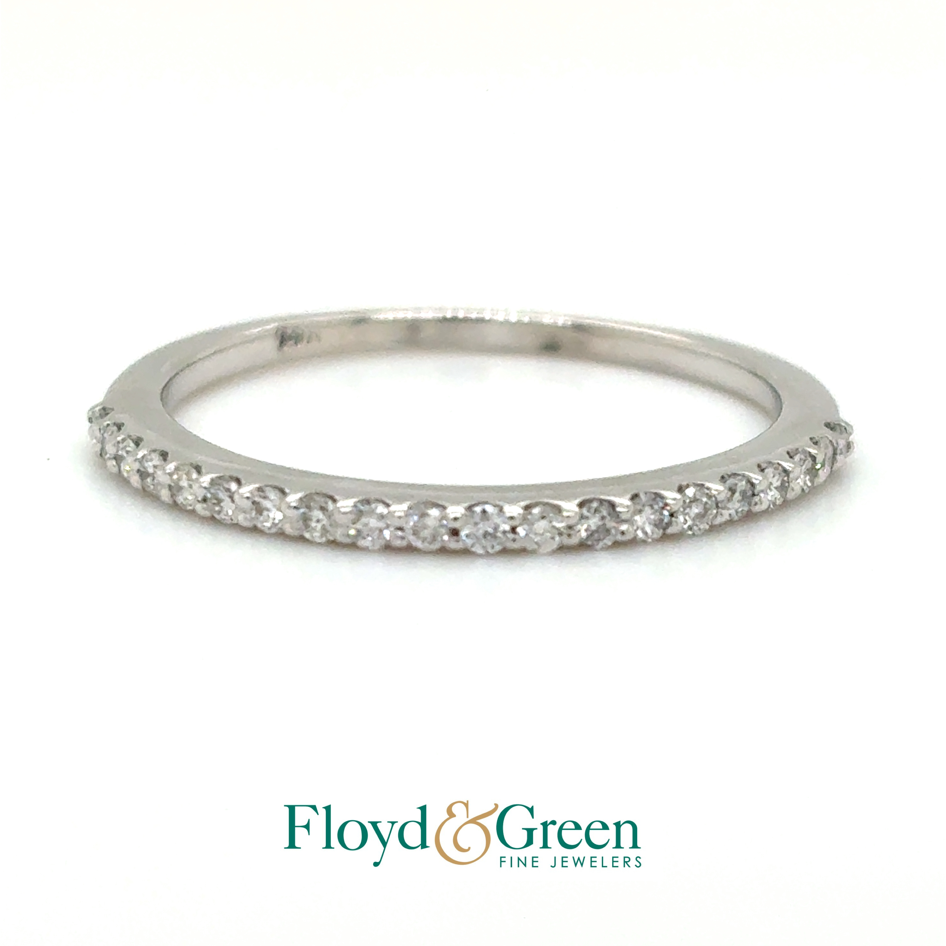 14KW Diamond Band, 20 Round, 0.46ct, H SI1-SI2, Size 8
