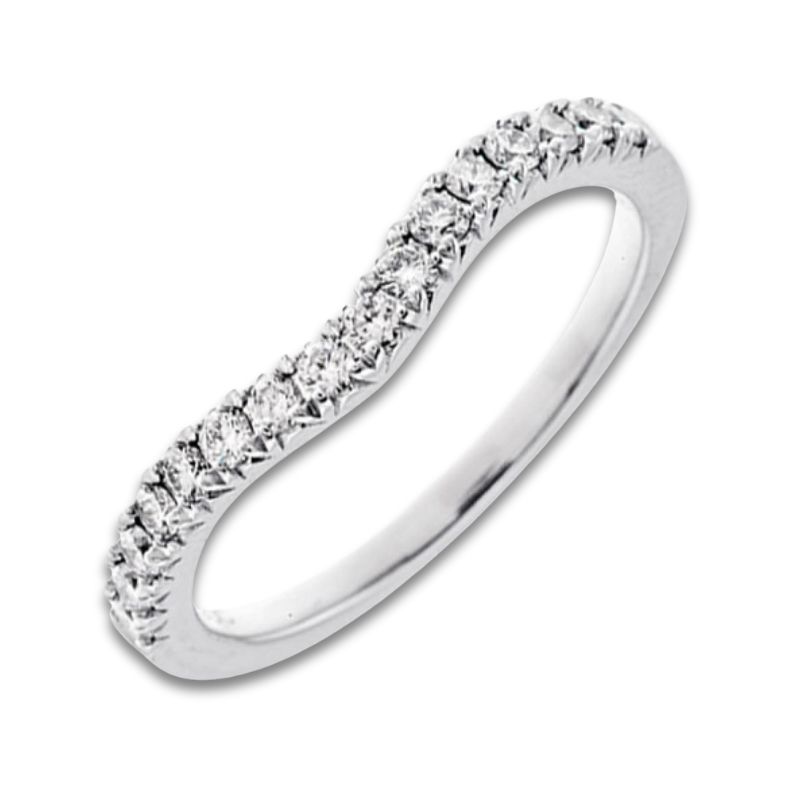 Curved Diamond Wedding Band