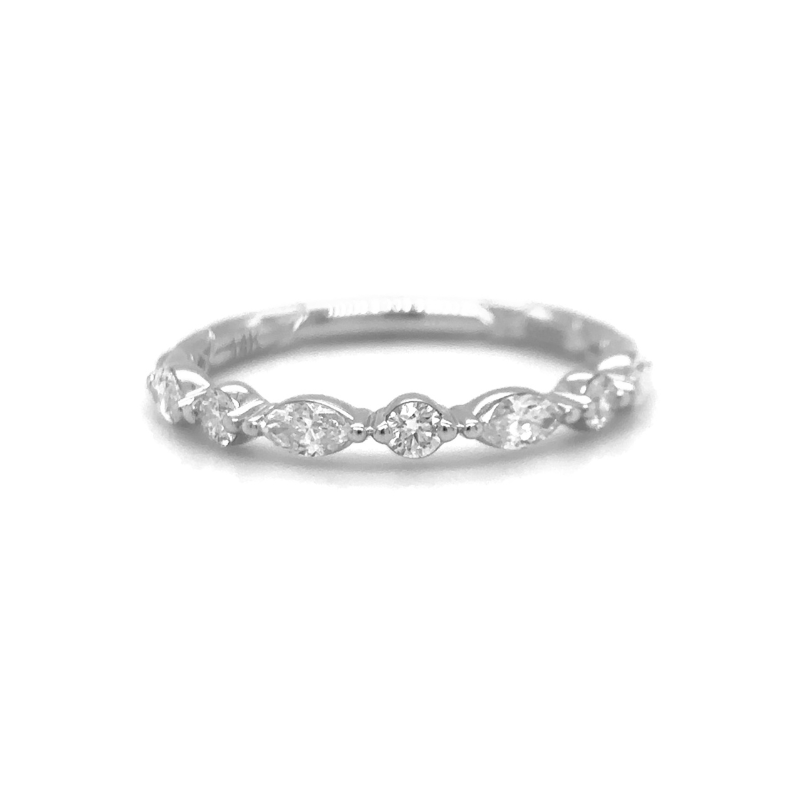 A. JAFFE Alternating Shape Diamond Wedding Band