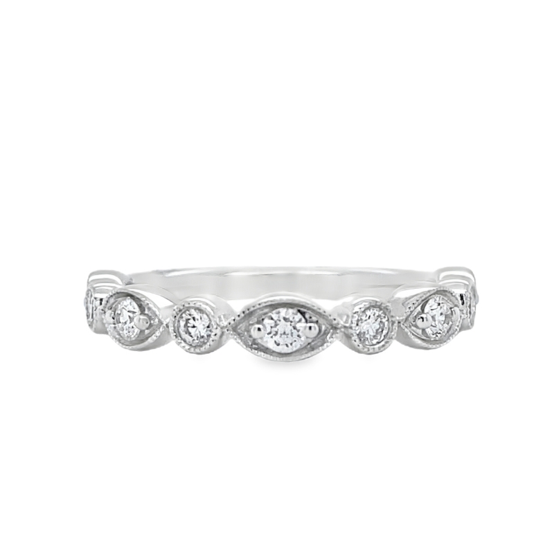Milgrain Diamond Wedding Band