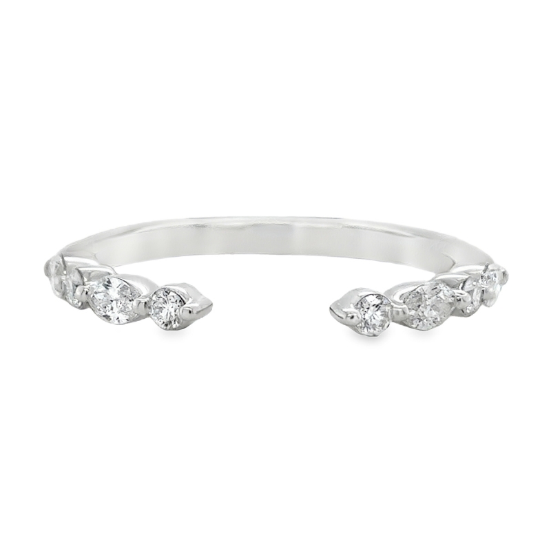 14KW Open Middle Diamond .33ctw Ring Size 6.5