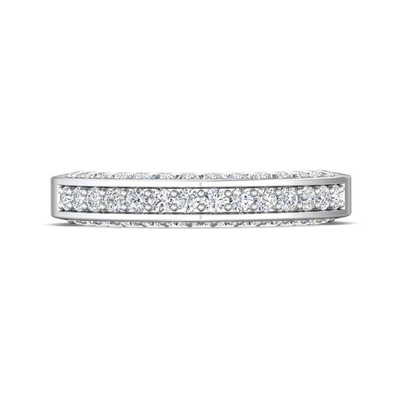 14KW FlyerFit Wedding Band with Dia .77ctw Size 7.25