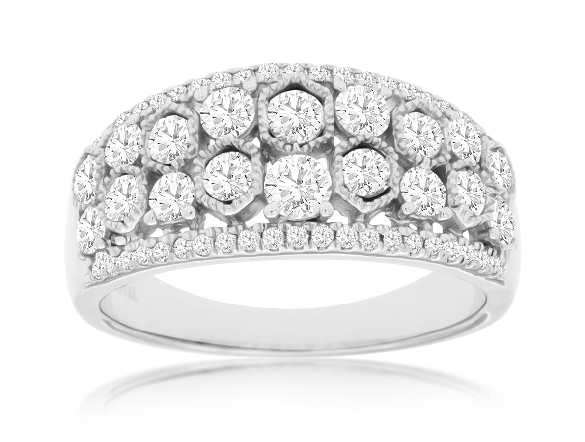 14KW Diamond Wedding Band 1.0ct Size 7