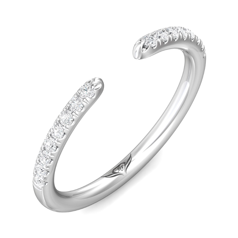 14KW Diamond 0.28CT H-I/SI2 Open Center Wedding Band Ring Size 6.5