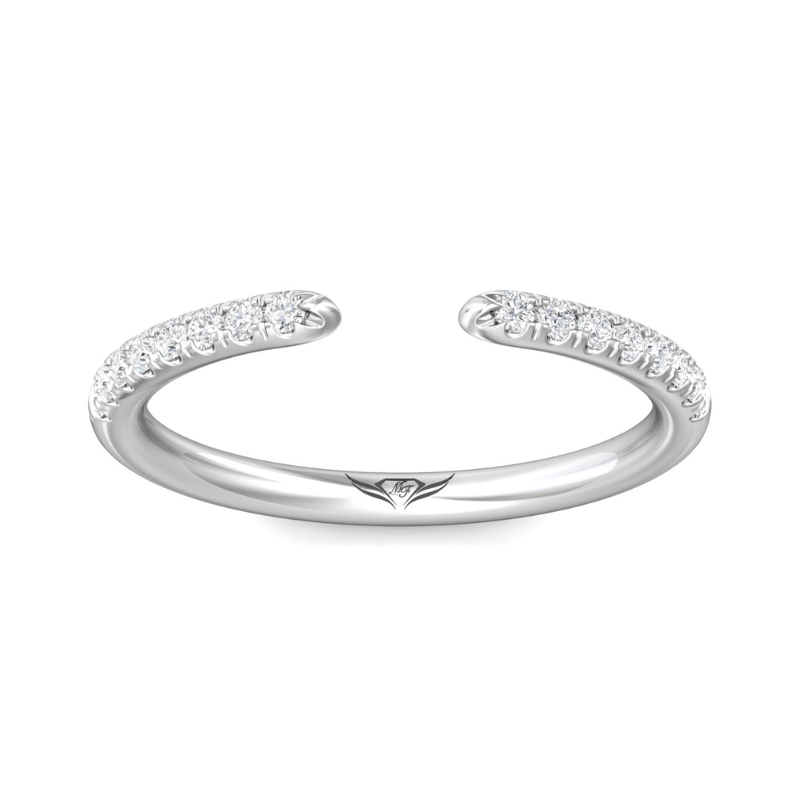 14KW Diamond 0.28CT H-I/SI2 Open Center Wedding Band Ring Size 6.5