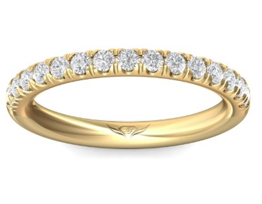 14KY Diamond Wedding Band with 15D=0.51ctw Ring Size 6.5