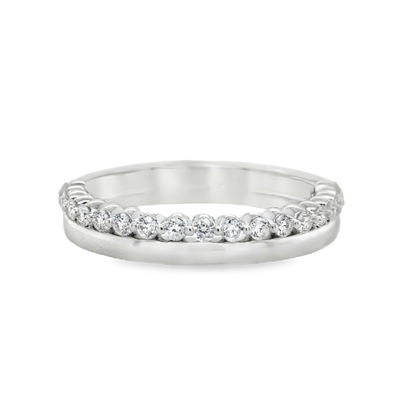 14KW Diamond 0.28ct H-I/SI2 Wedding Band Ring Size 6.5