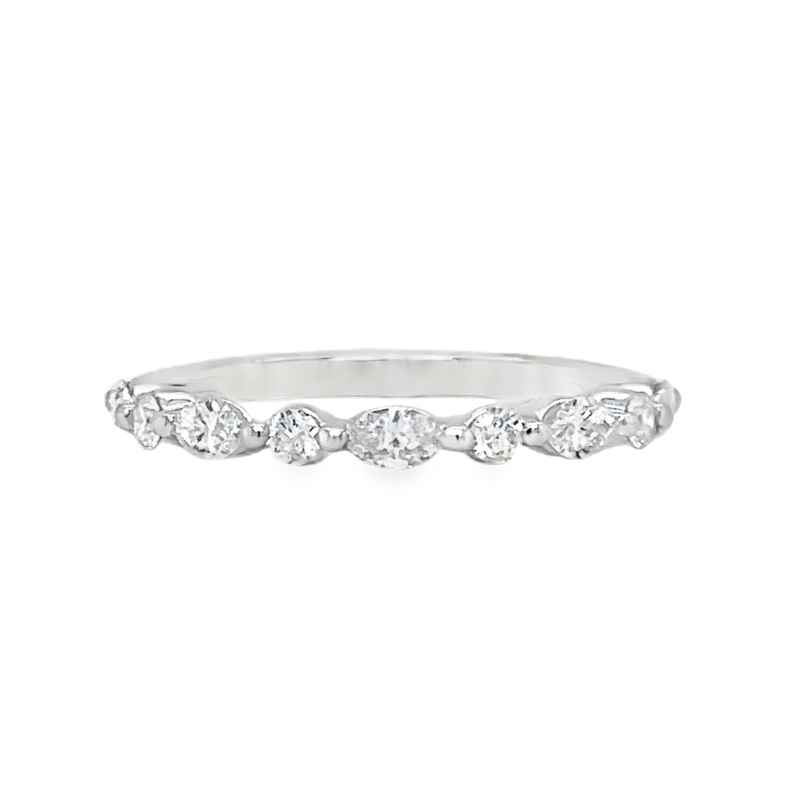 14KW Marquise and Round Diamond 0.52ctw G/VS2 Band Ring Size 6.25