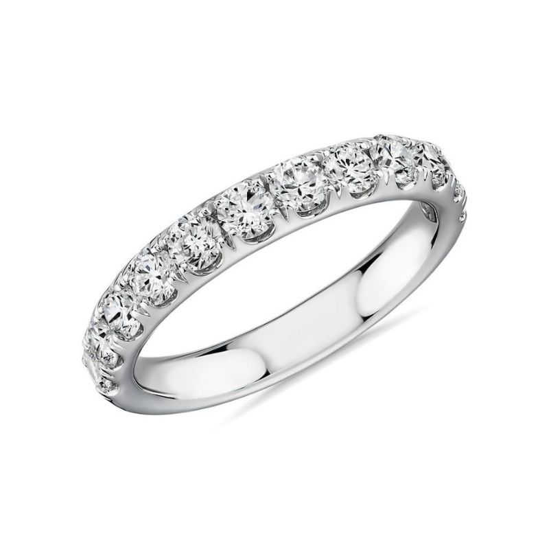 Split Prong Diamond Wedding Band