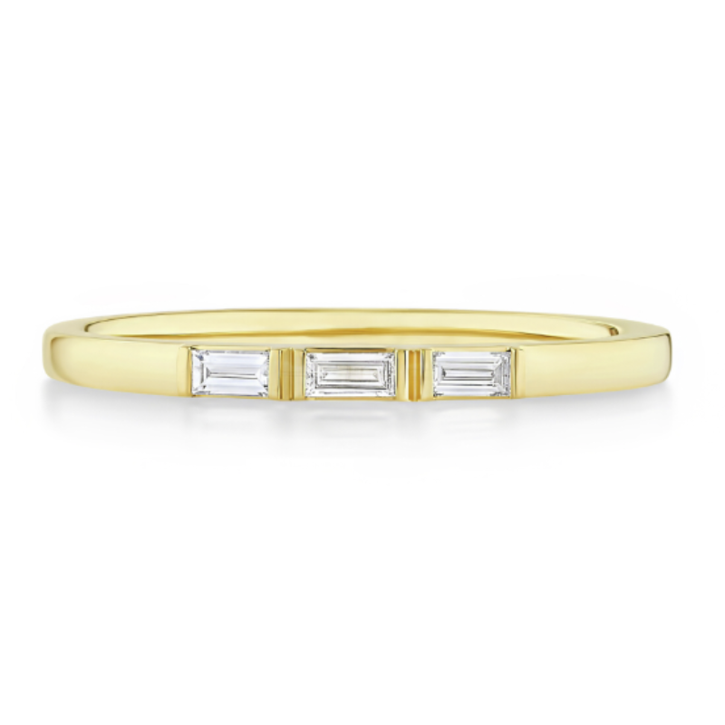 Henri Daussi Triple Baguette Wedding Band