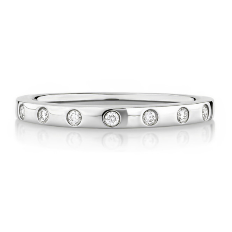 Henri Daussi 7 Flush Set Diamond Wedding Band