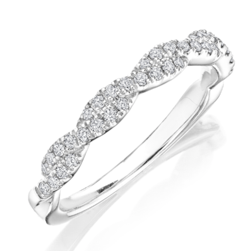 Henri Daussi Delicate Twist Diamond Wedding Band