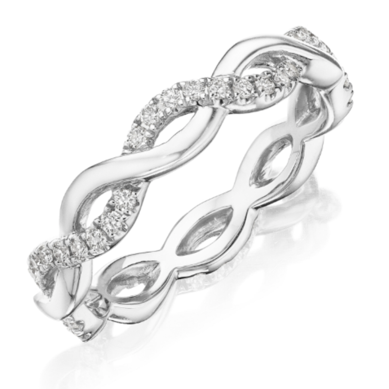 Henri Daussi Delicate Diamond Twist Eternity Band