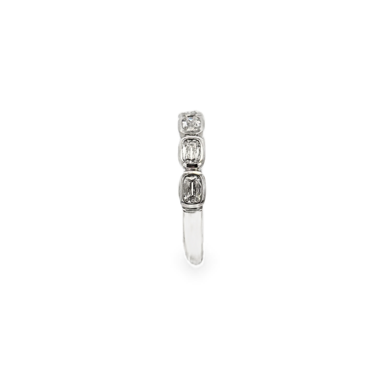 Henri Daussi East/West Bezel Set Cushion Diamond Wedding Band