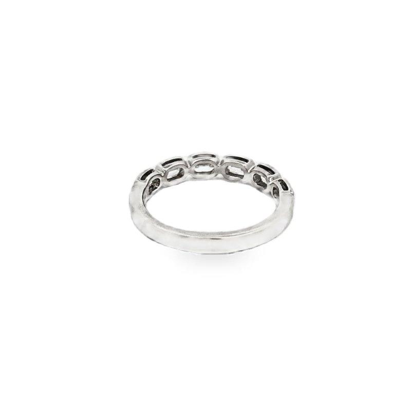 Henri Daussi East/West Bezel Set Cushion Diamond Wedding Band