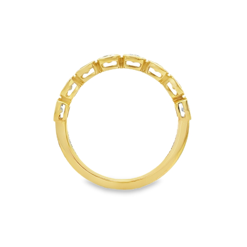 Henri Daussi Bezel Set Cushion Diamond Wedding Band