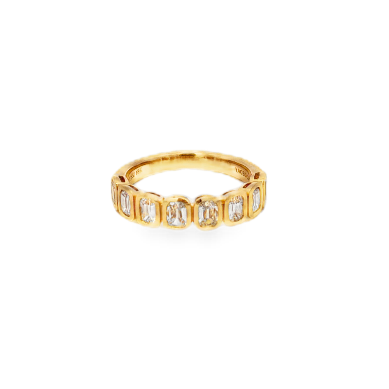 Henri Daussi Bezel Set Cushion Diamond Wedding Band