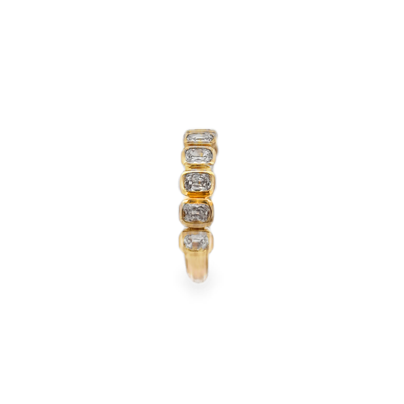 Henri Daussi Bezel Set Cushion Diamond Wedding Band