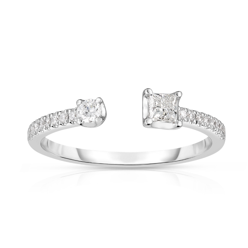 14kt Diamond Open Middle Wedding Band