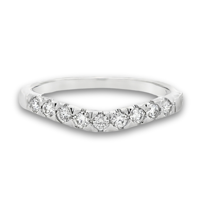 Diamond Curved Wedding Band