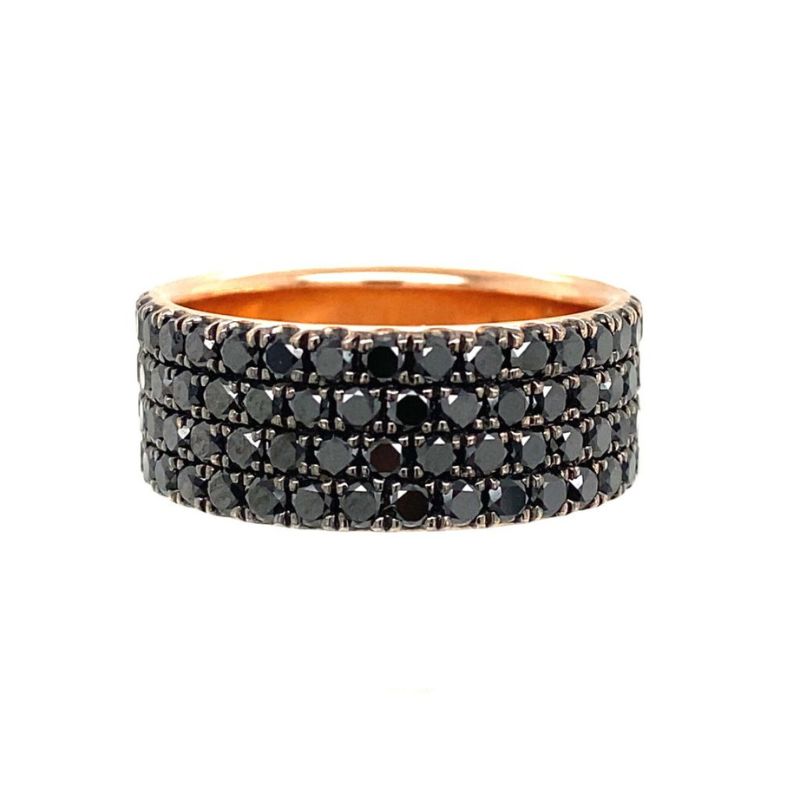 HENRI DAUSSI Black Diamond Eternity Wedding Band