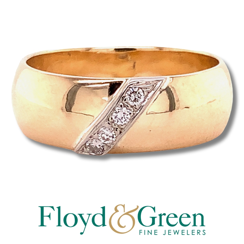 Two Tone Diamond Wedding Band