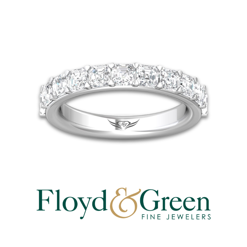 MARTIN FLYER Princess Cut Diamond Wedding Band