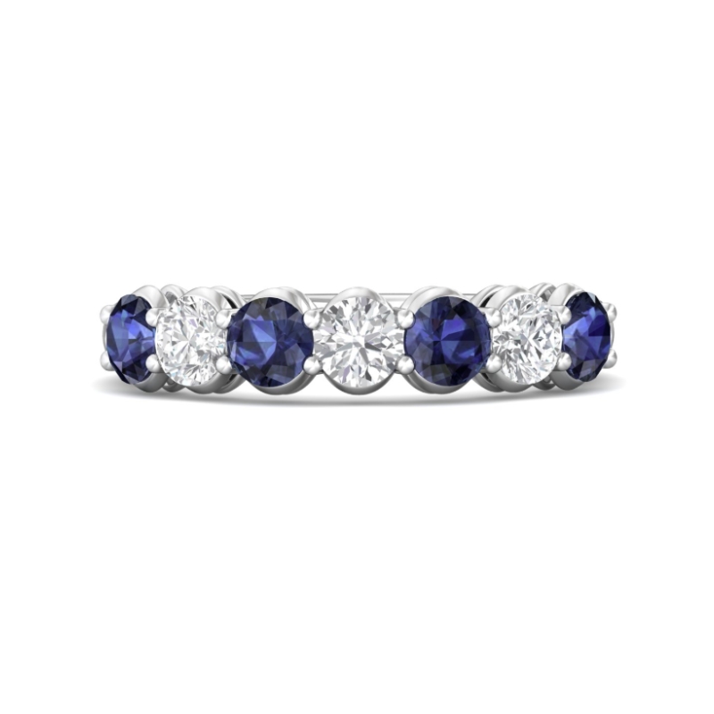 MARTIN FLYER Alternating Sapphire & Diamond Ring